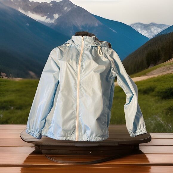 Windbreaker Jacket Big Chill Freestyle Hooded Front Pockets SM Light‎ Blue - Picture 1 of 8